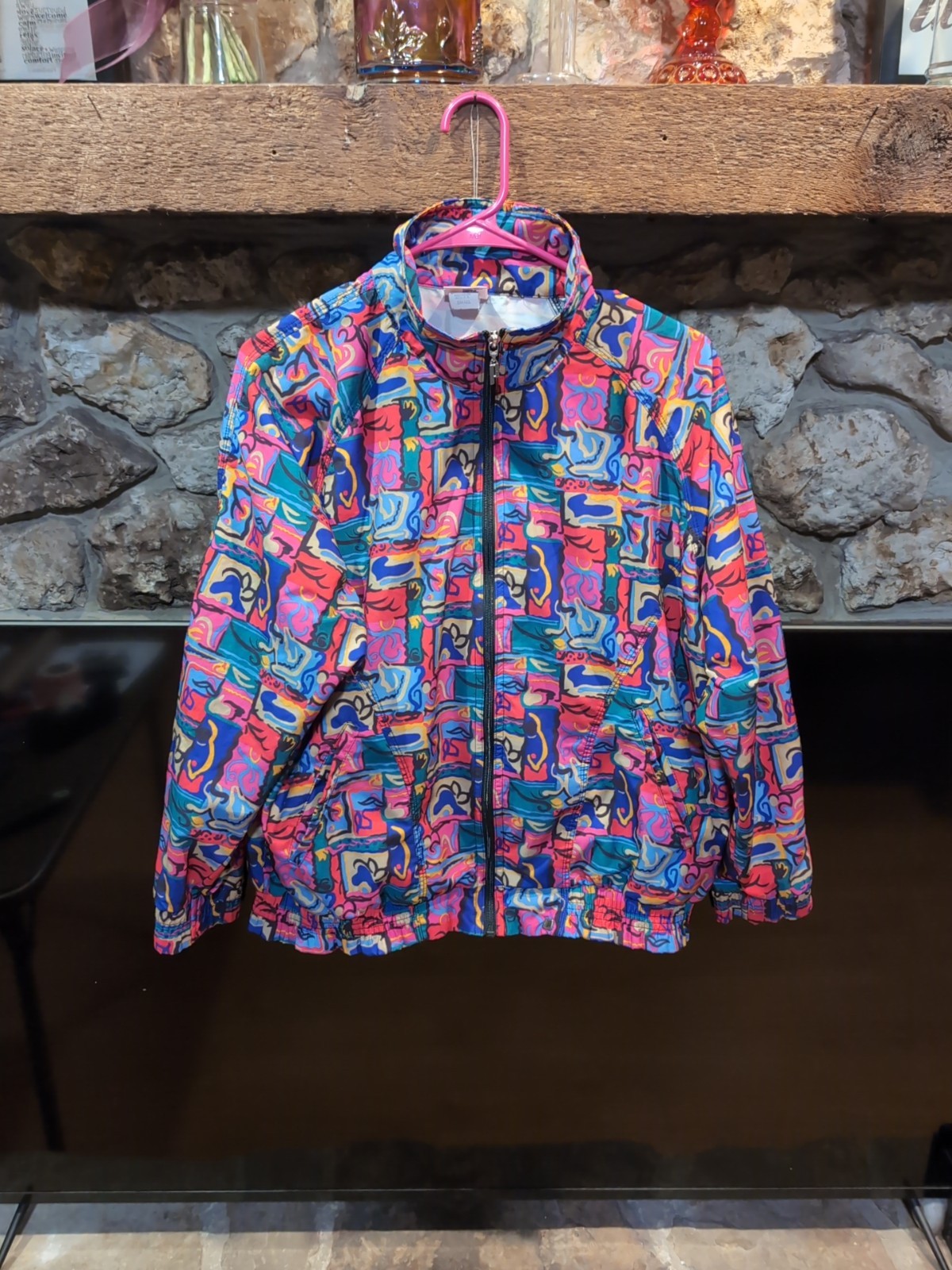VTG Women’s Windbreaker| Jacket|80’s|Sports Wear| Abstract| Prince Tennis| Pink