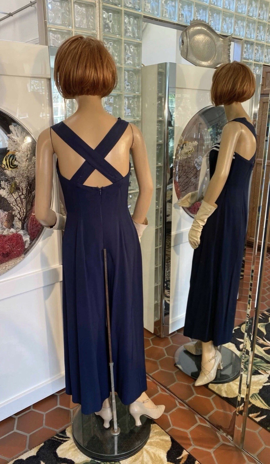 Vintage 40’s Patriotic Joseph Ribkoff Pin up Sailor Jumpsuit Romper Size 8
