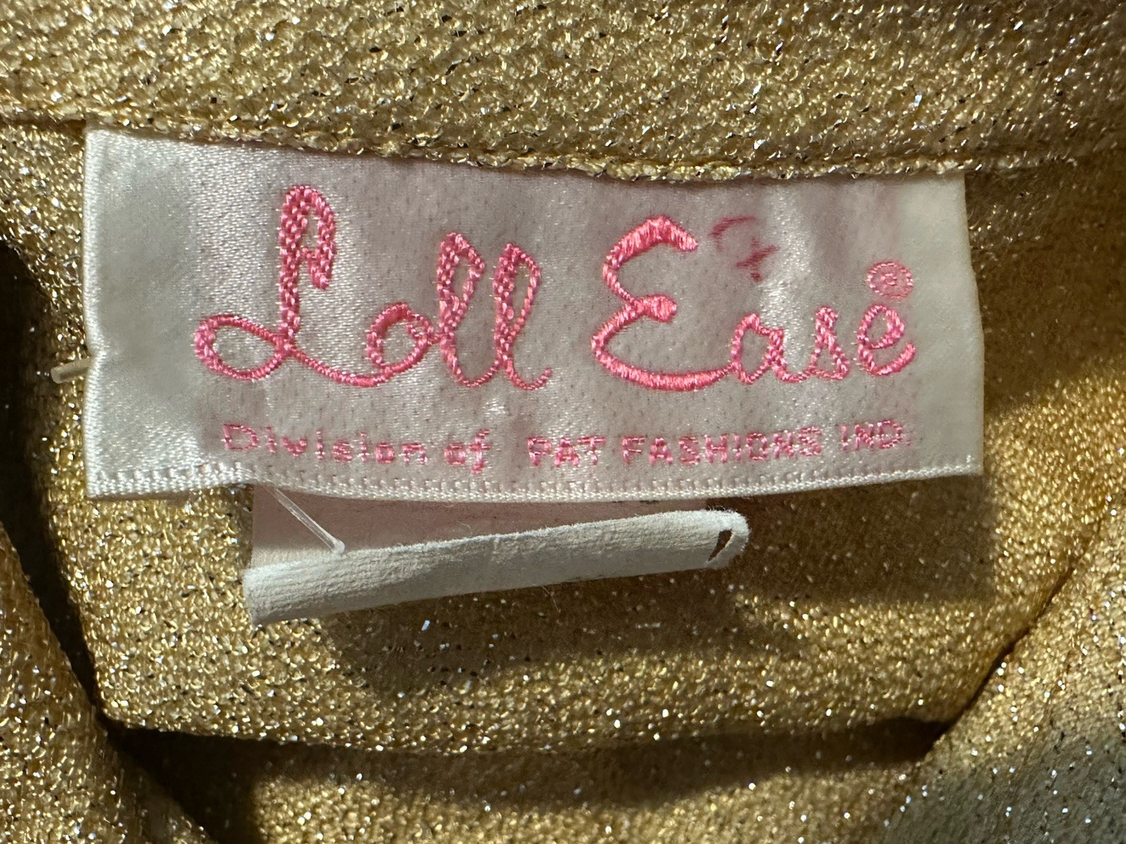Vintage 60s Loll Ease Gold Sparkle Maxi Hostess Zip Front Dress Gown Pockets