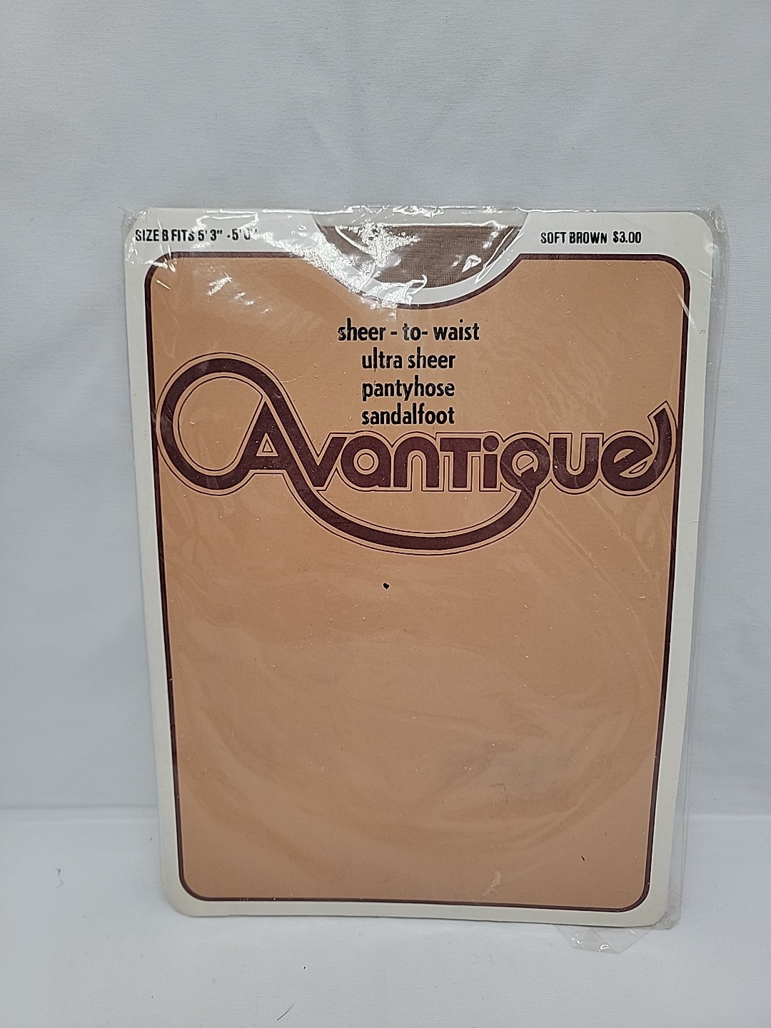 Vintage Avantique Sheer To Waist Sandalfoot Pantyhose Size B NWT