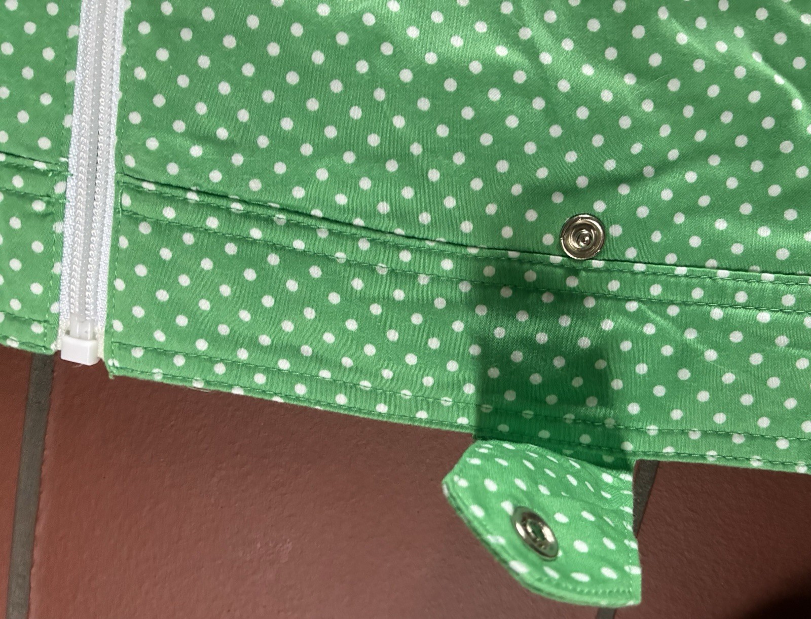 Vintage 80s 90s Blast Zip Up Bomber Jacket Green Polka Dot Petite Small