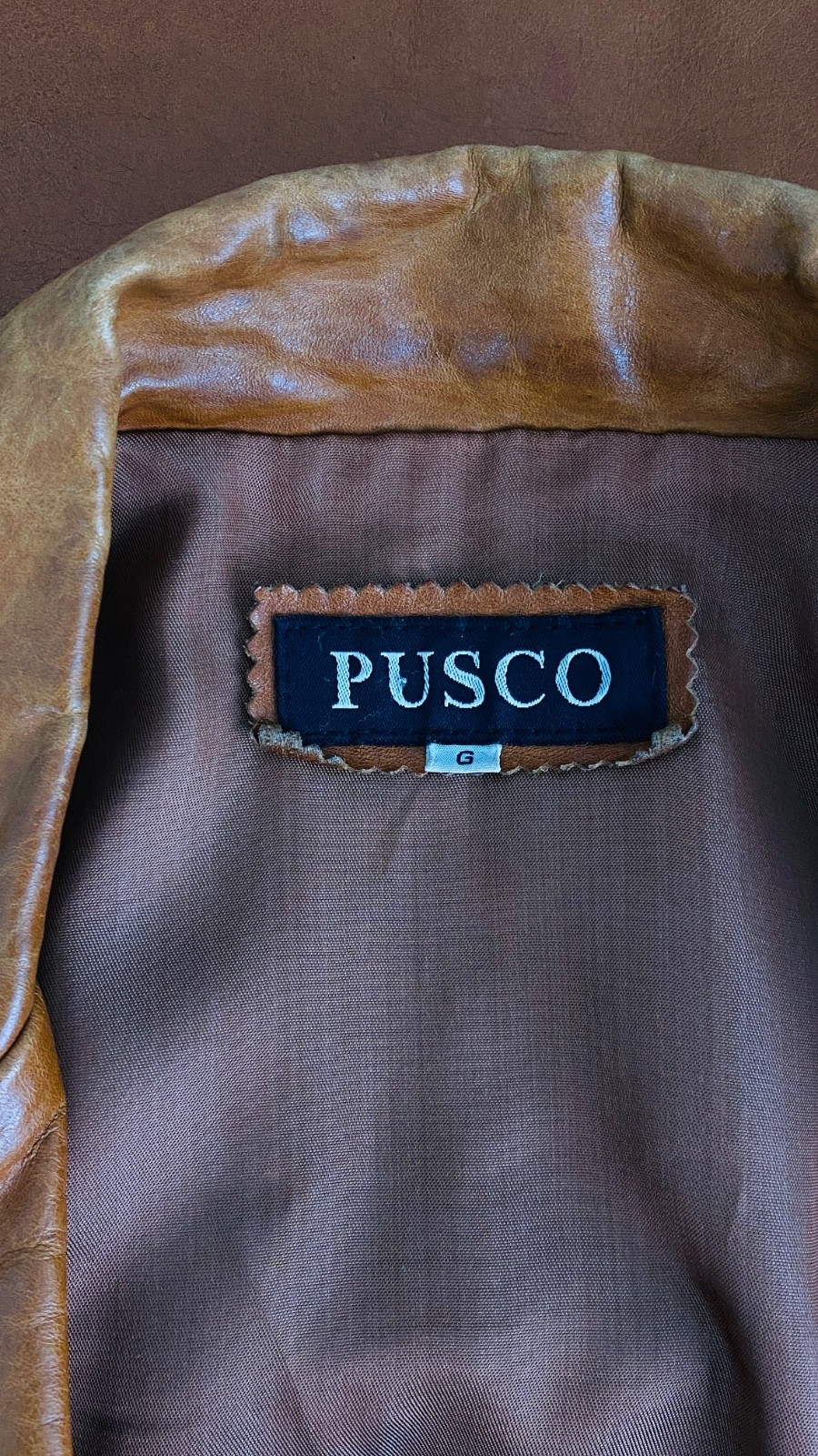 Vintage 1970s brown leather jacket caramel light orange jacket Pusco Mexico M