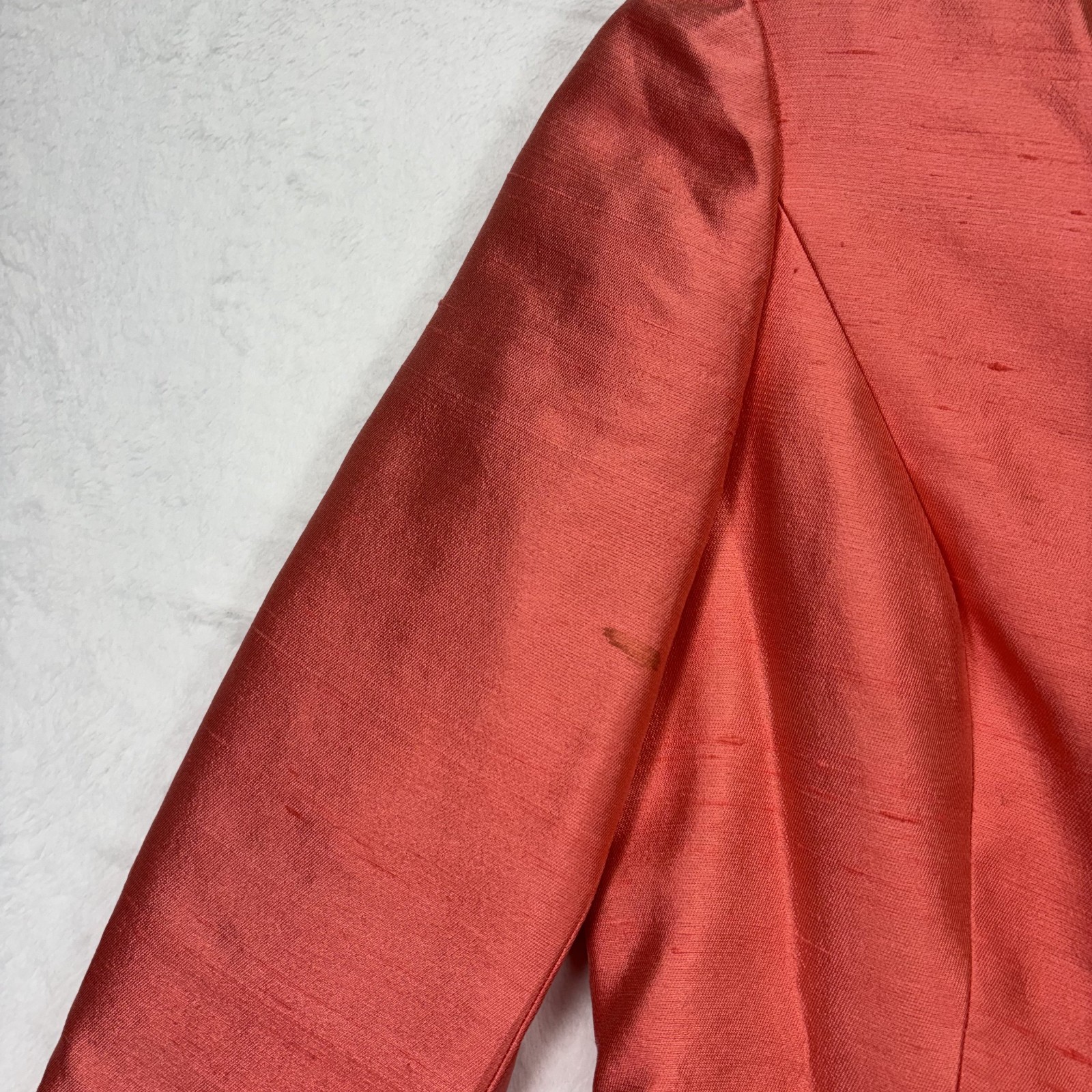 Vintage Gino Charles Dress Silk Wool Pink Beaded V Neck Mod Cocktail 60s Size 6