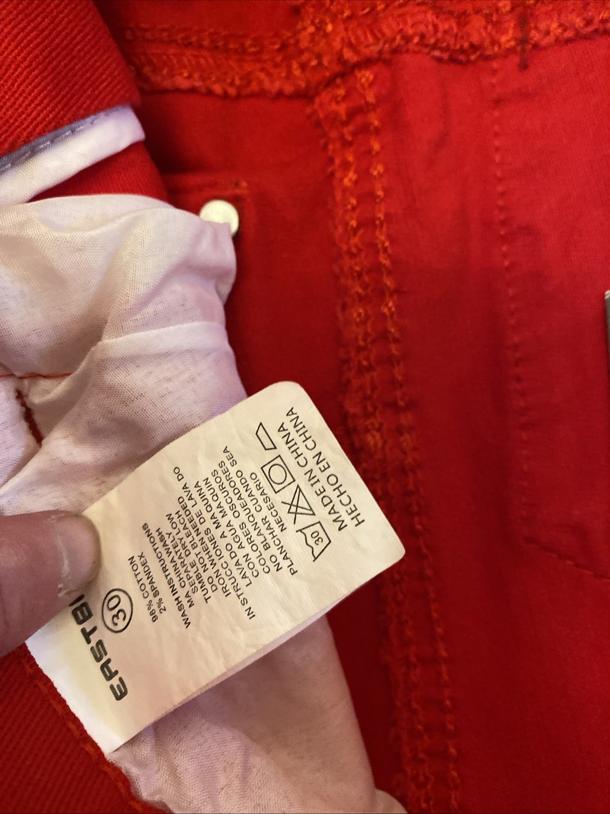 Vintage Eastbay Denim Jeans Pants NOS NWT Red Size 30