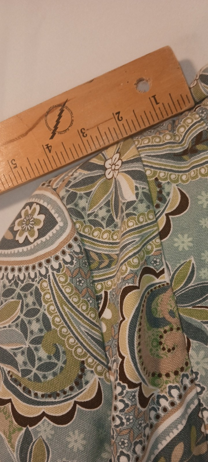 Paisley Blue Yellow Green Long Sleeve Mid Length Canvas Fabric Vintage Coat