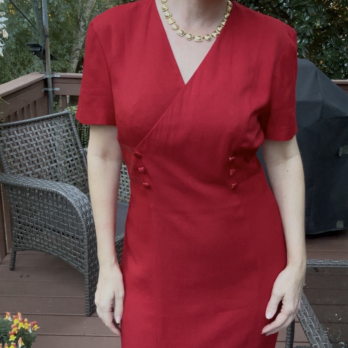 Vintage 80s John Roberts Red FittedSheath Dress | Holiday Maxi Size 6