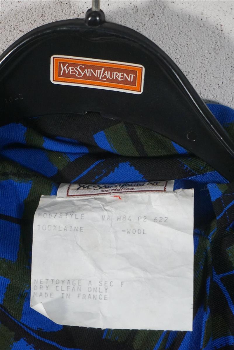 Excellent Rare Original Yves Saint Laurent Vintage Dress Cocktail Dress Blue Black