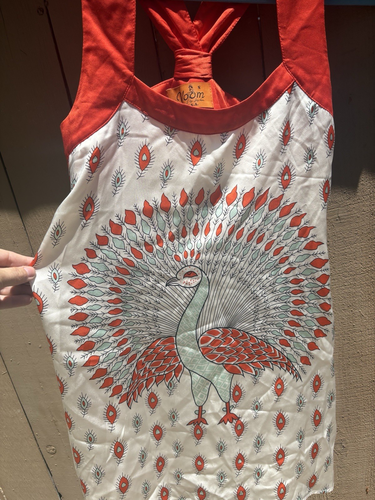 VTG Y2K Voom by Joy Han Peacock Print Sleeveless Blouse Racerback Women’s Small