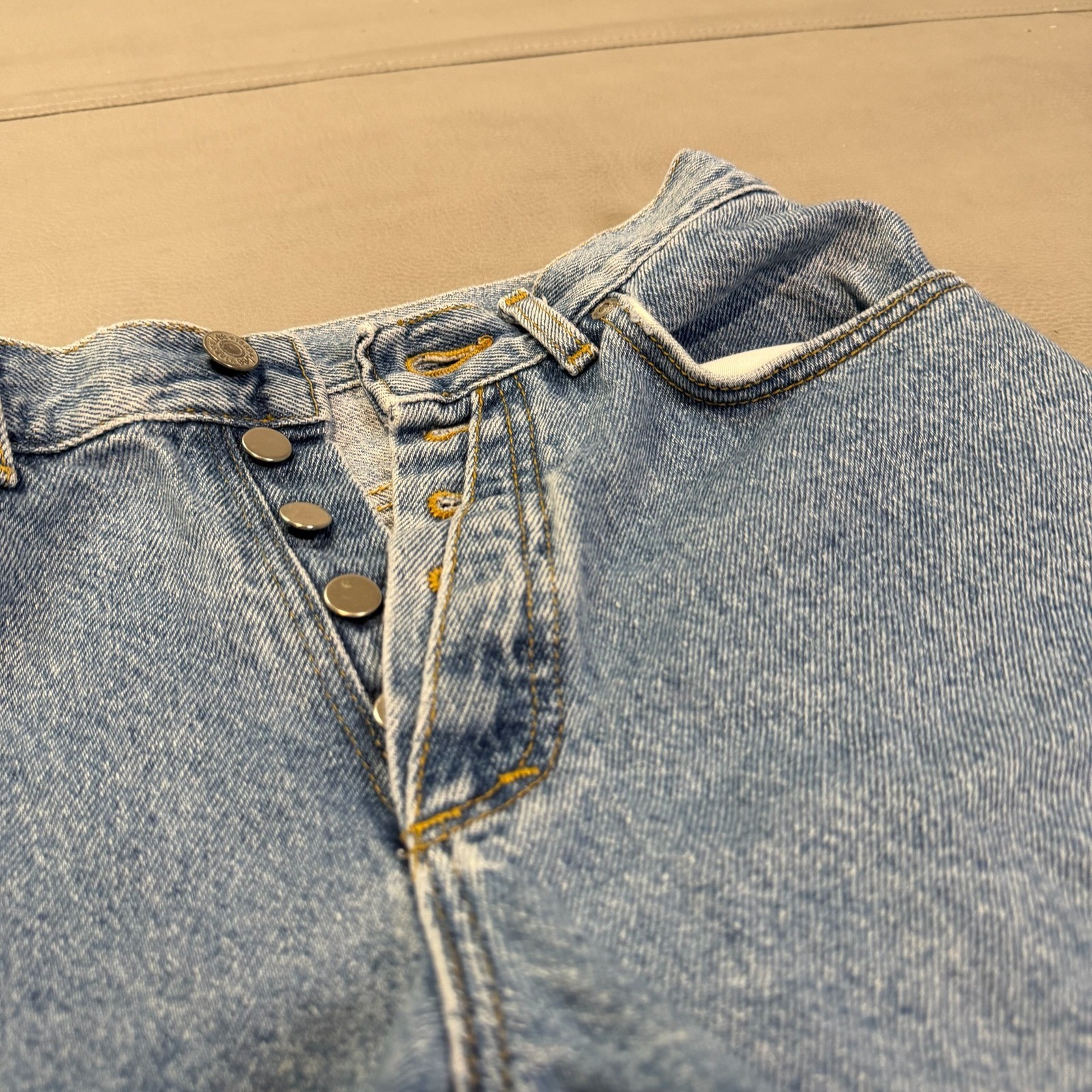 VTG Lee USA Straight Leg High Rise Jeans Light Wash USA Skate 28×26/9 PM-5713