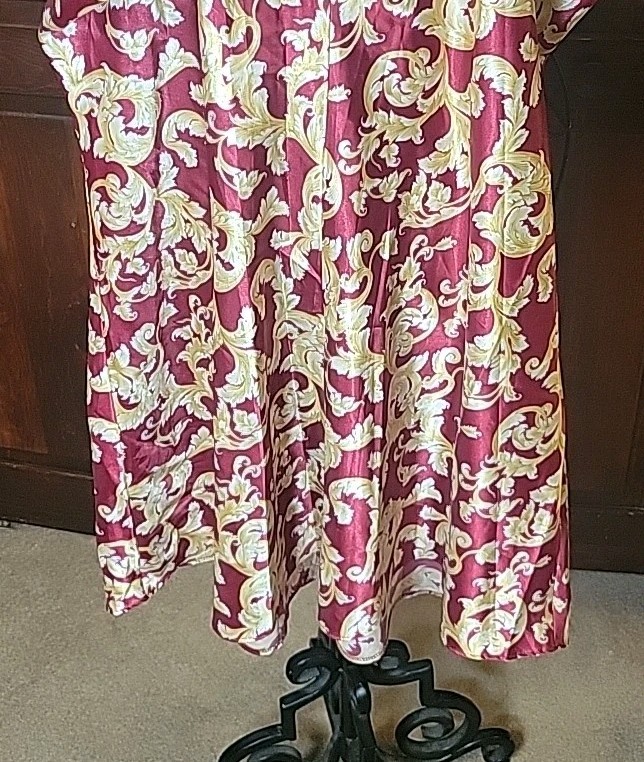 Vtg Lauren Rogers Silky & Satiny Nightgown & Robe Linegerie Pajama Set 1X EUC