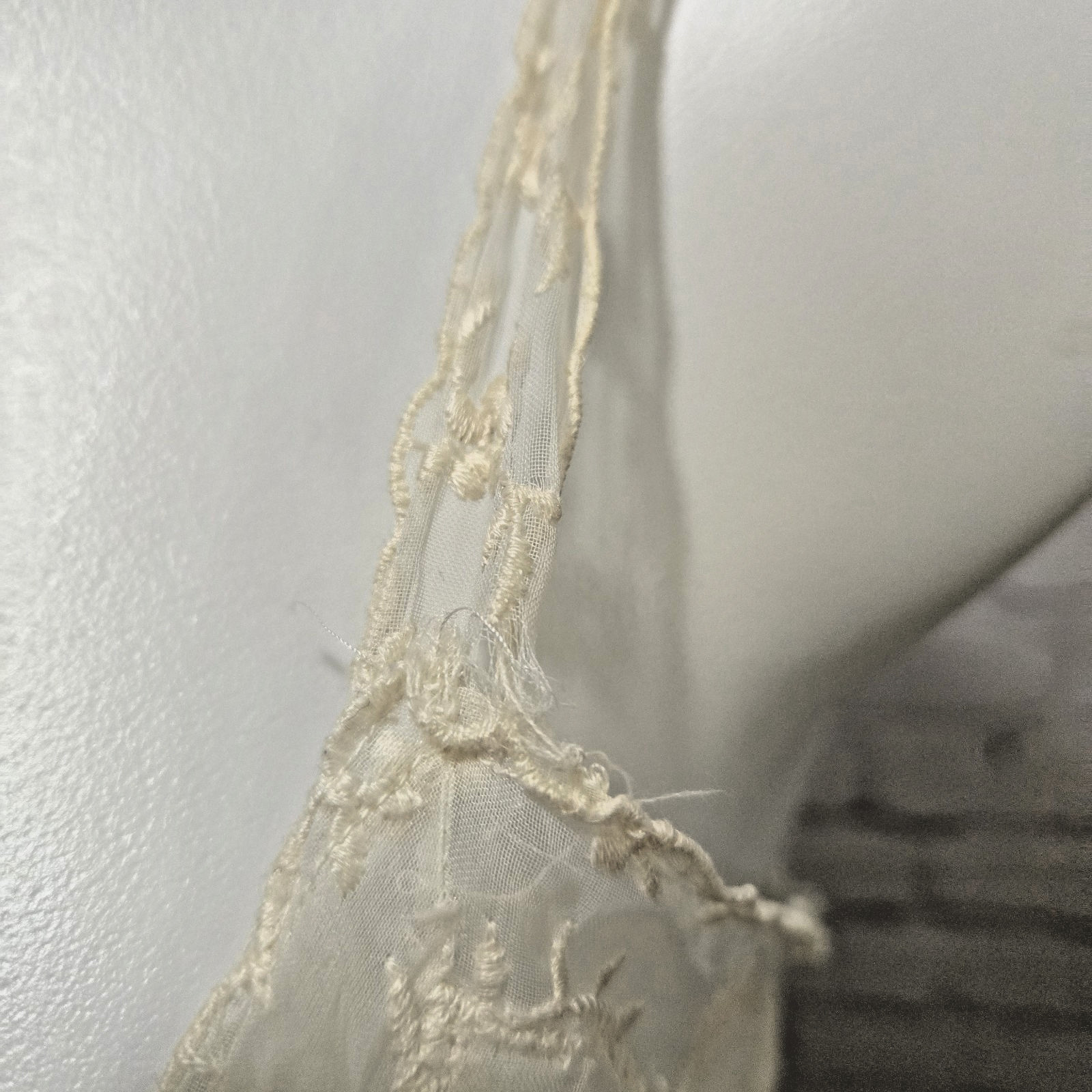Vtg Ro Jene Nylon Lingerie Slip Undergarment Size 34 Ivory Feminine Embroidered