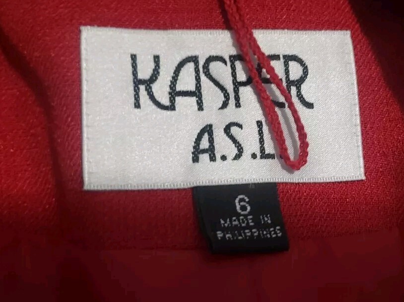 Kasper for ASL Vintage Pimento Red Blazer size 6 Shoulder Pads New NWT