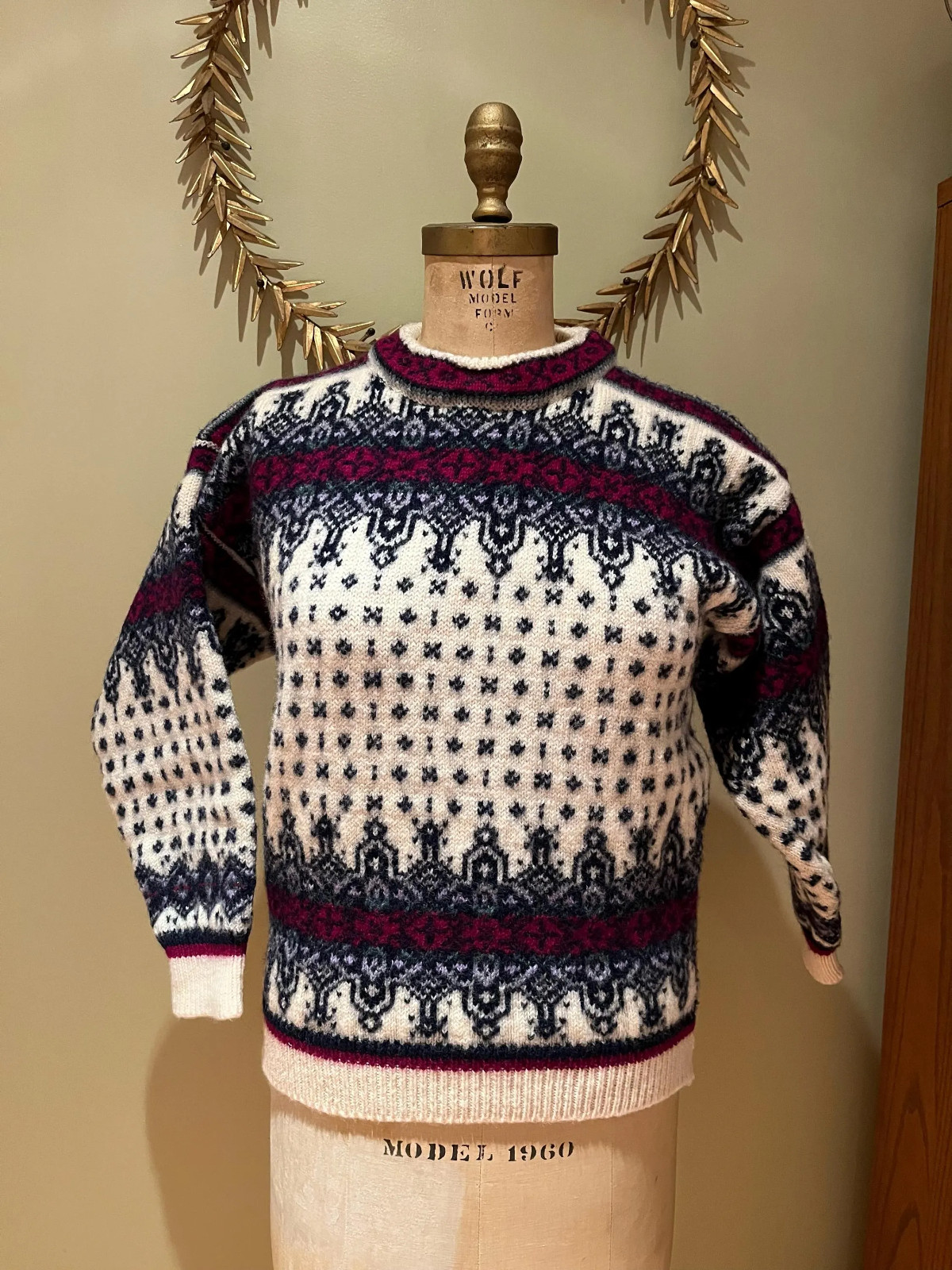 Vintage 1980s Dale of Norway Nordic Jumper Sweater Size Small