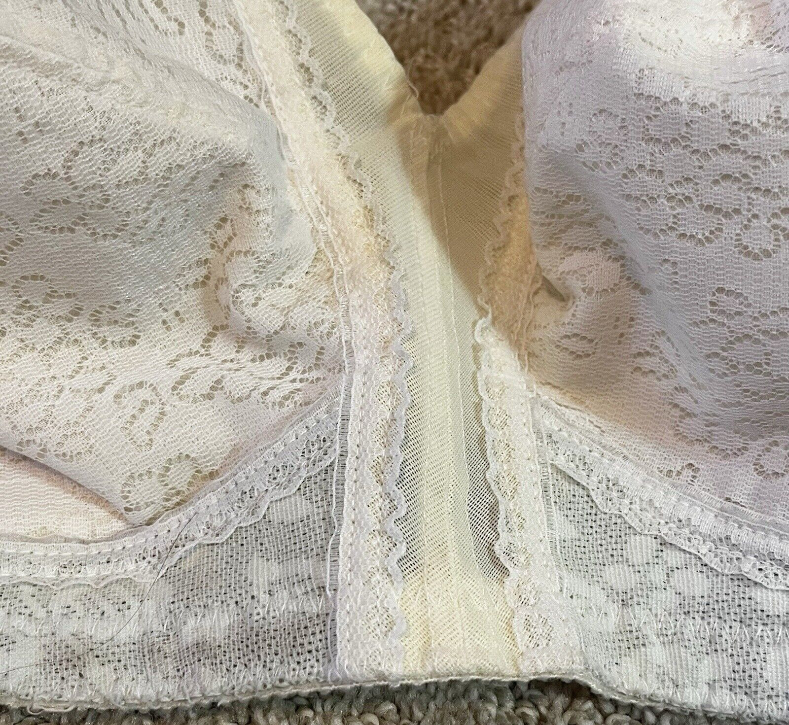 Vintage Sears Nylon Perma Prest Bra Sz 40C 50s 60s Burlesque Wireless #58905