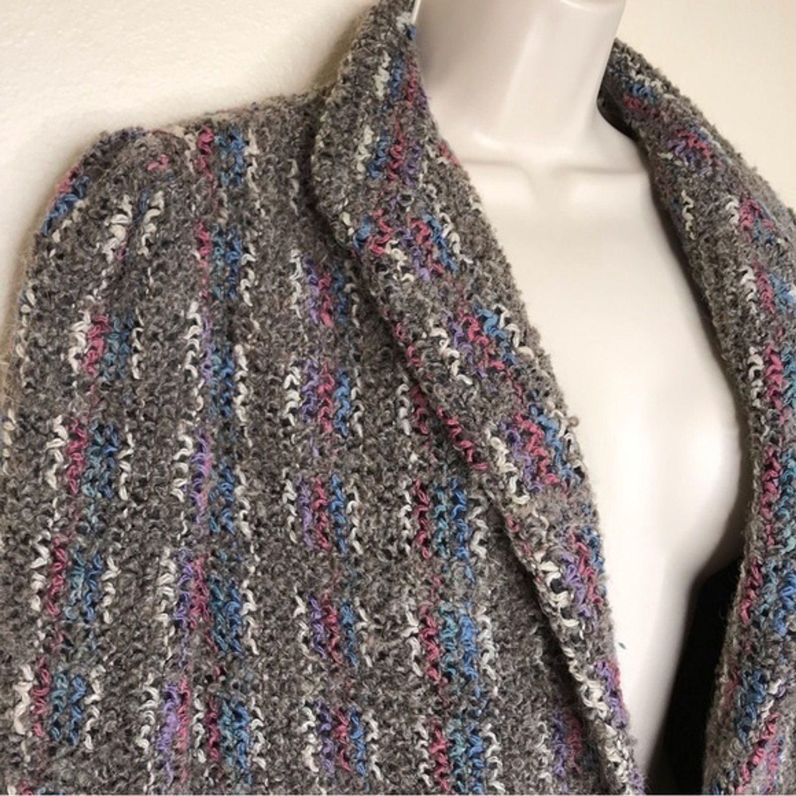 Vintage DK Gold by Donnkenny Mohair Blend Boucle Single Button Jacket Womens 14