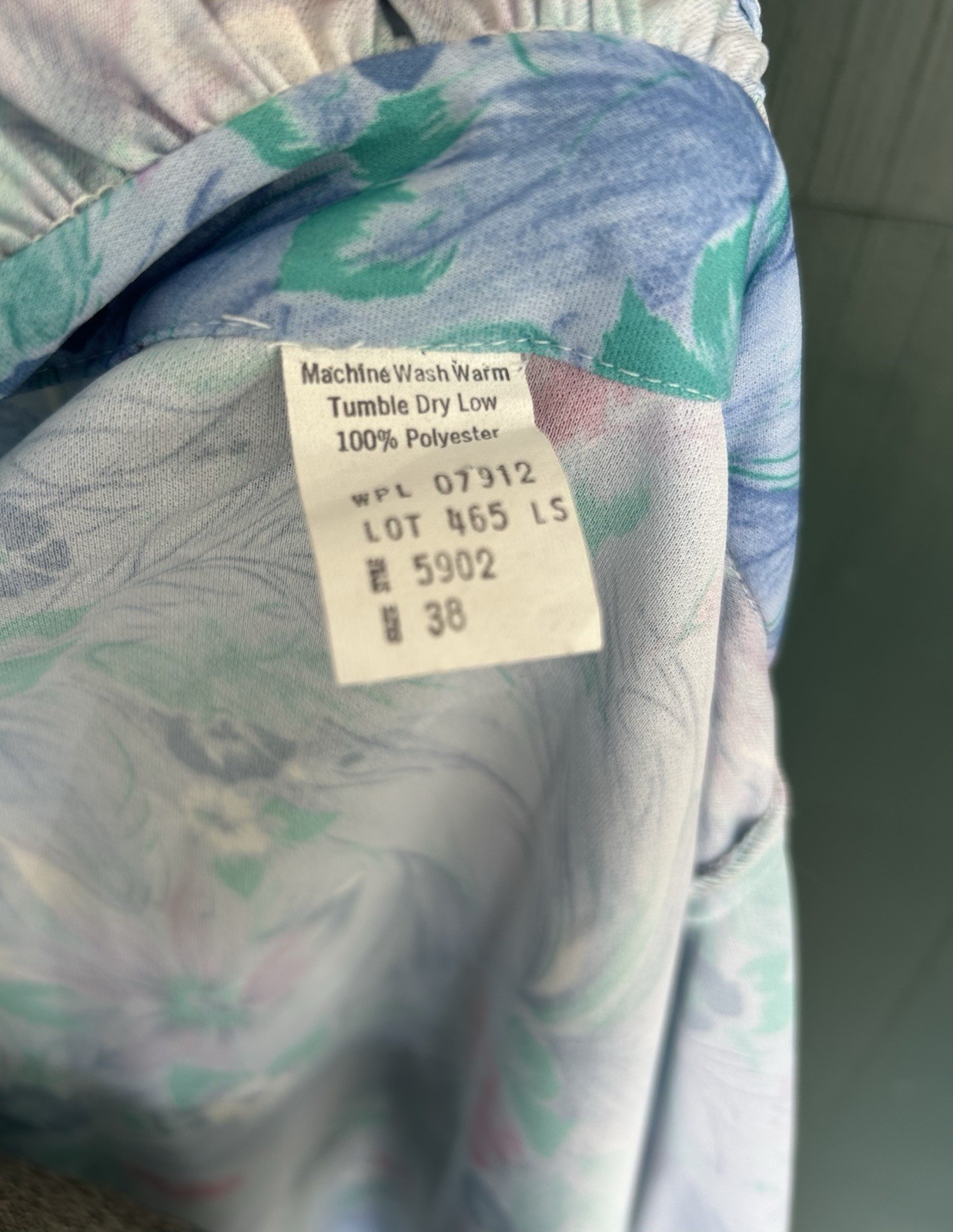 Vintage Deadstock 80s Blouse Size 38 Watercolor Floral Print Grandma Secretary