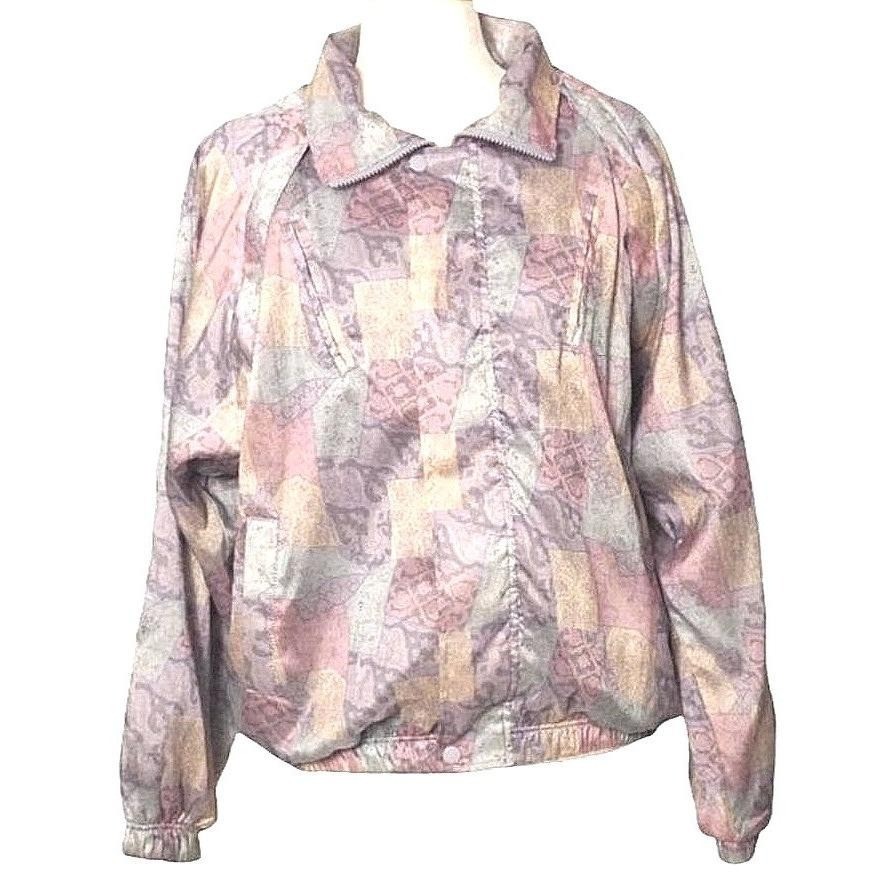 Vintage Great Cavalier Convertible Jacket Vest Women Medium Pink Patchwork 90s