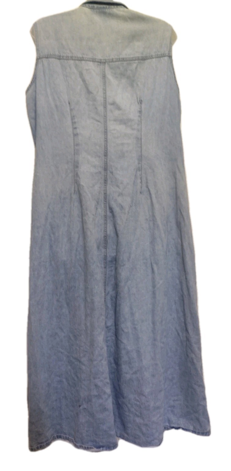 Vintage Switch USA Denim Maxi Dress Button Front Western Prairie Coastal Cowgirl