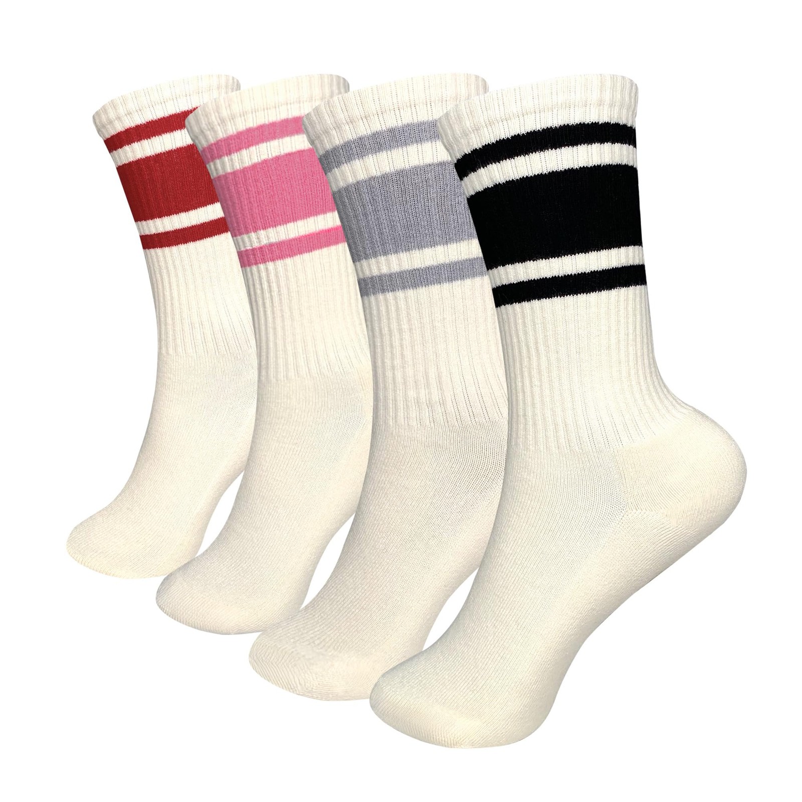 7DAYSSOCKS Women’s Crew Retro Socks Collection One Size, Style 1 (4 Pair)