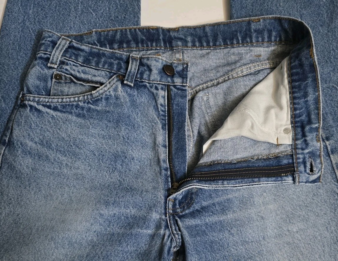 Vintage 80s Levi’s 505 Jeans Orange Tab Frayed Hem 30×27 Straight Leg Made USA