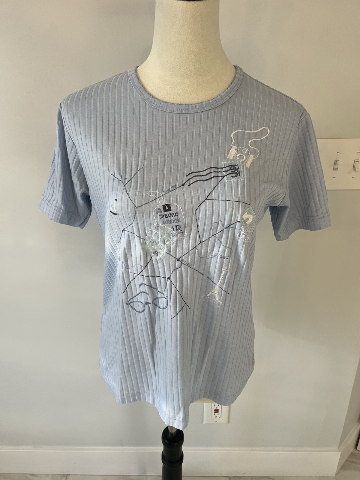 Vintage Southern Lady Ribbed Embroidered Tee