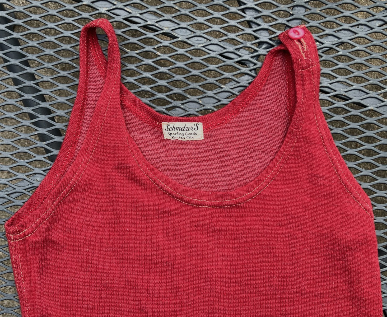Vintage Wool Bathing Suit 1920s Art Deco Schmelrer’s Sporting Goods Kansas City