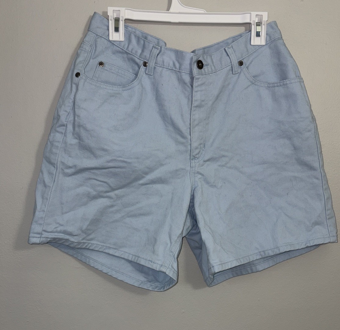 Vintage Liz Claiborne Lizwear Jeans Shorts sz 14 Light Blue High Rise Mom pastel