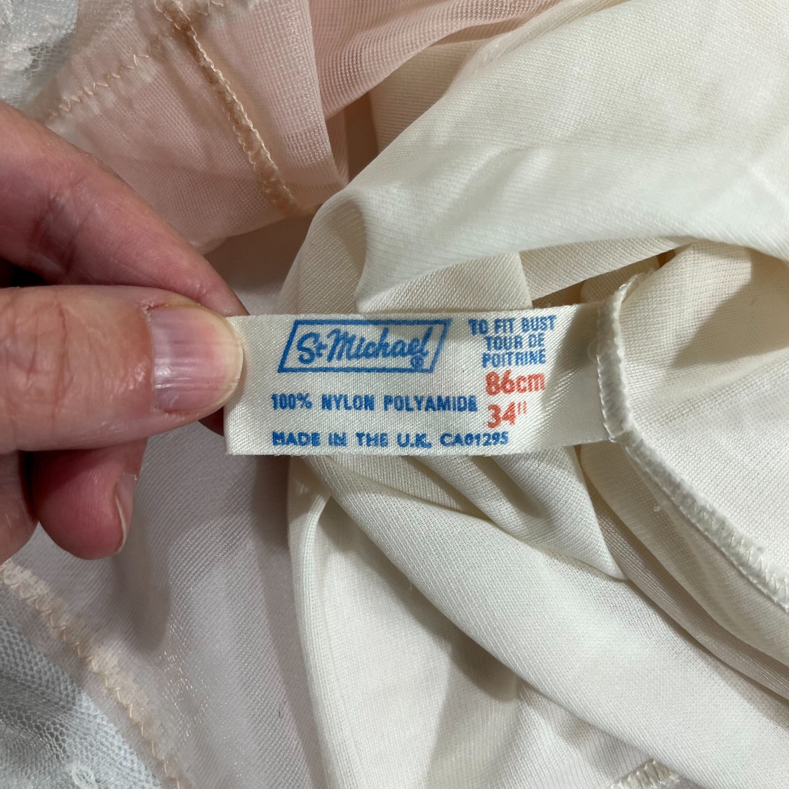 Vintage 60s St Michael Pink Sheer Nightgown Lace Coquette Cottagecore Size 6