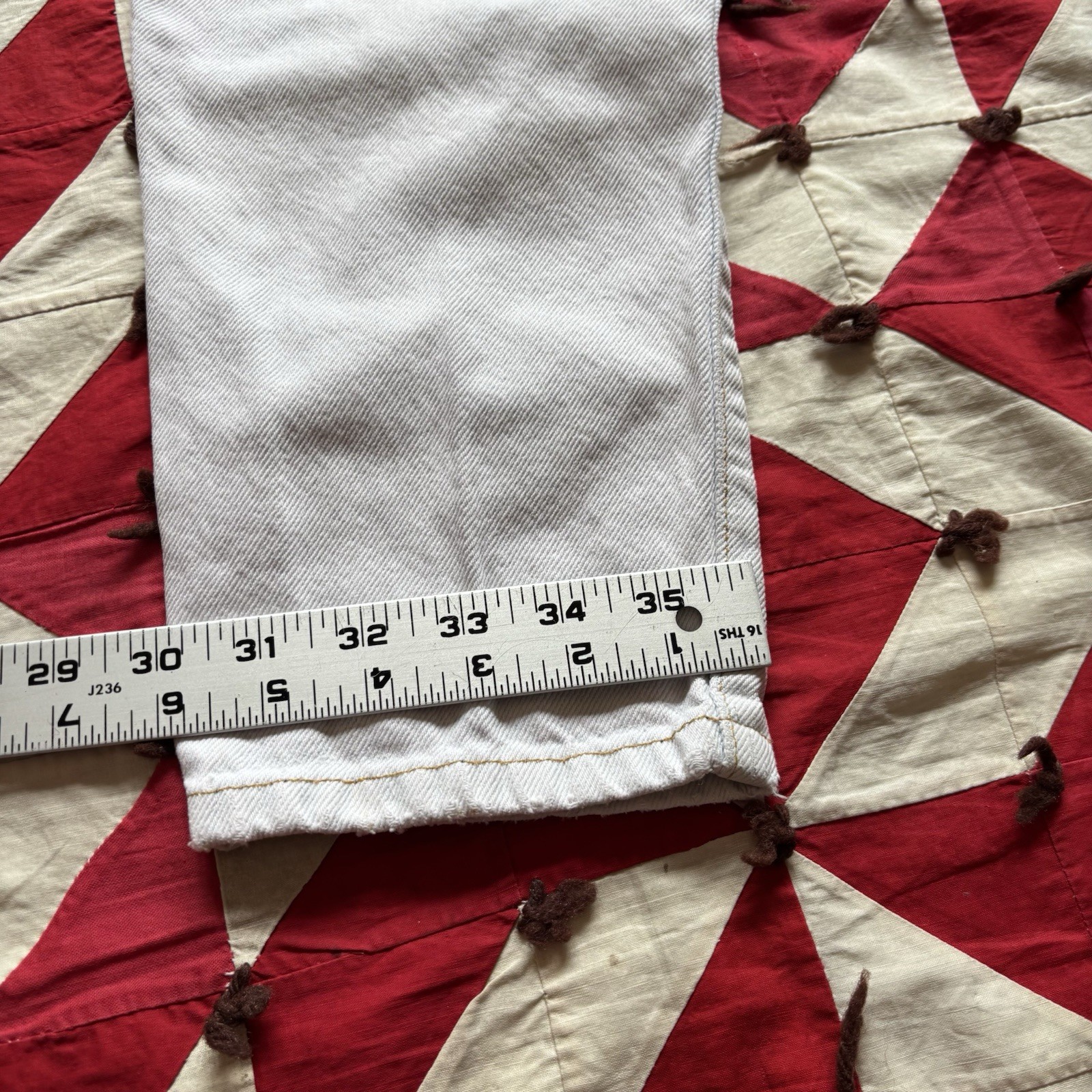 Vintage 1980s Taper Leg Bleached White Denim As Is Women’s
