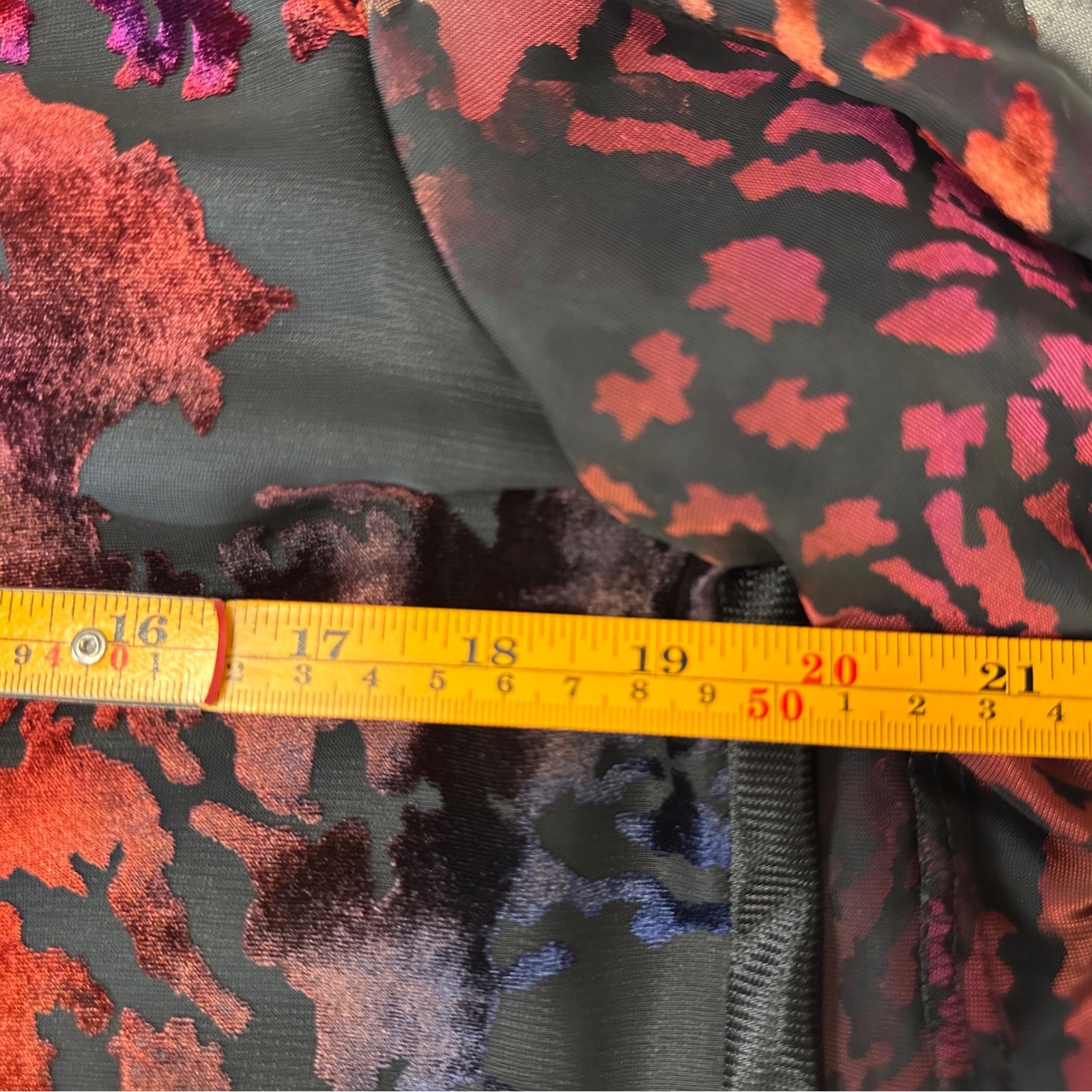 R&M Richards Jacket Top Set Women 12 Multicolor Excellent Burnout Velvet Mesh