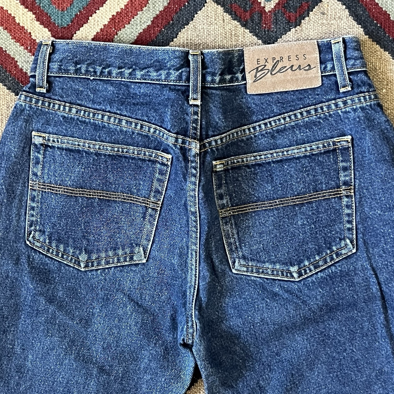Vintage 90s Express Boot Cut Flare Bell Jeans Women’s 9/10 R USA Made Blue Denim