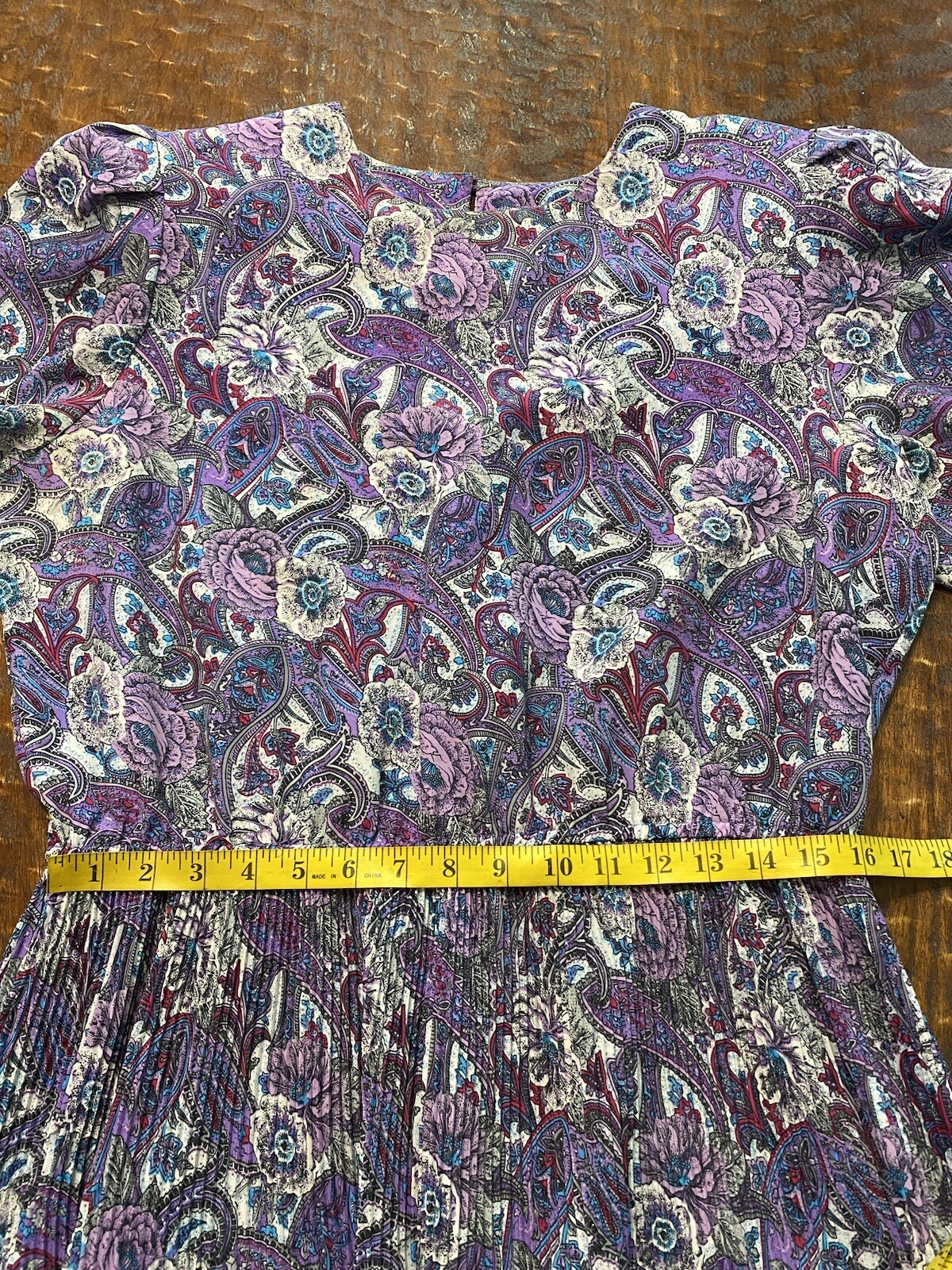 Vintage Luci Pellini Purple Floral 18 W Dress