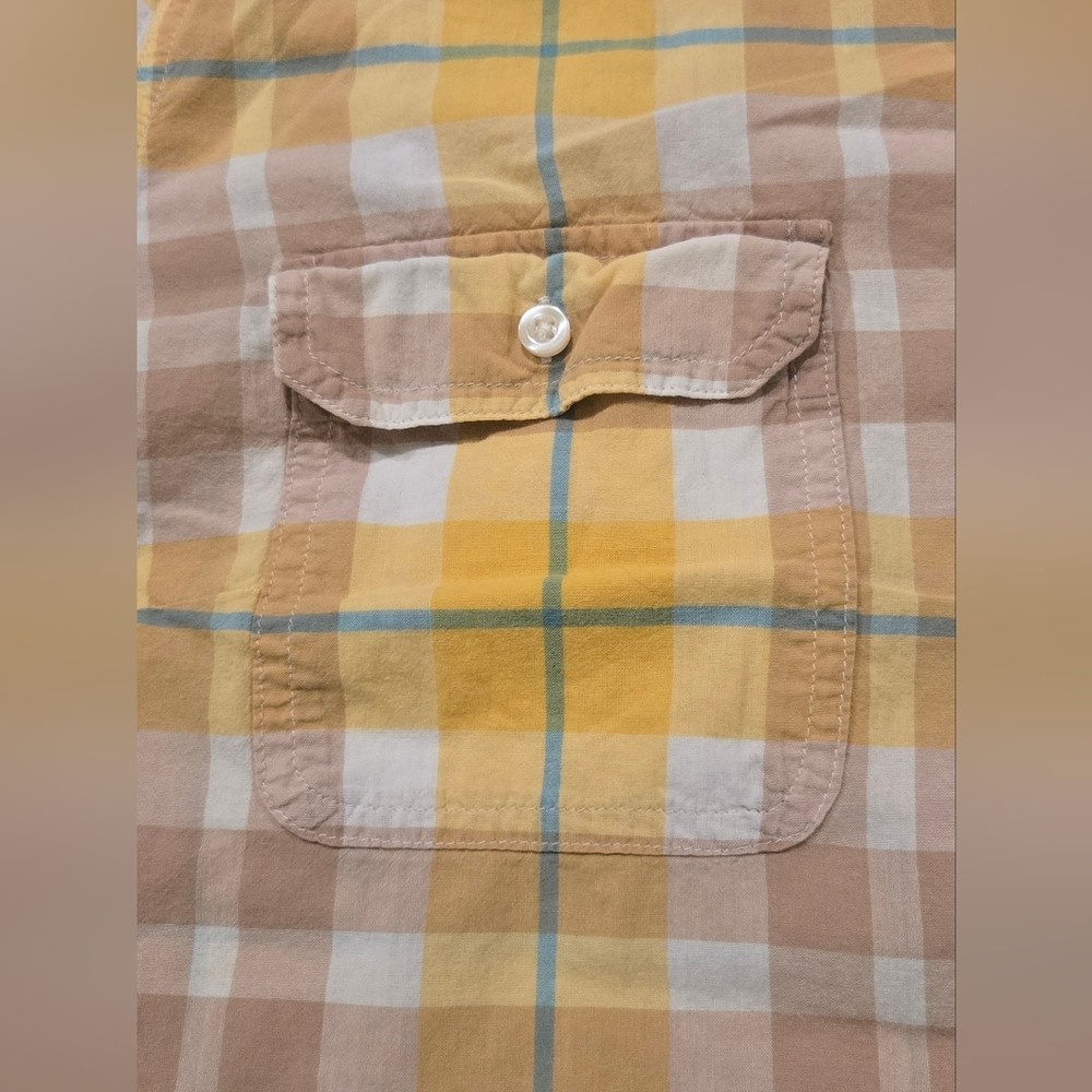 St Johns Bay Yellow & Tan Plaid Button-Up Shirt