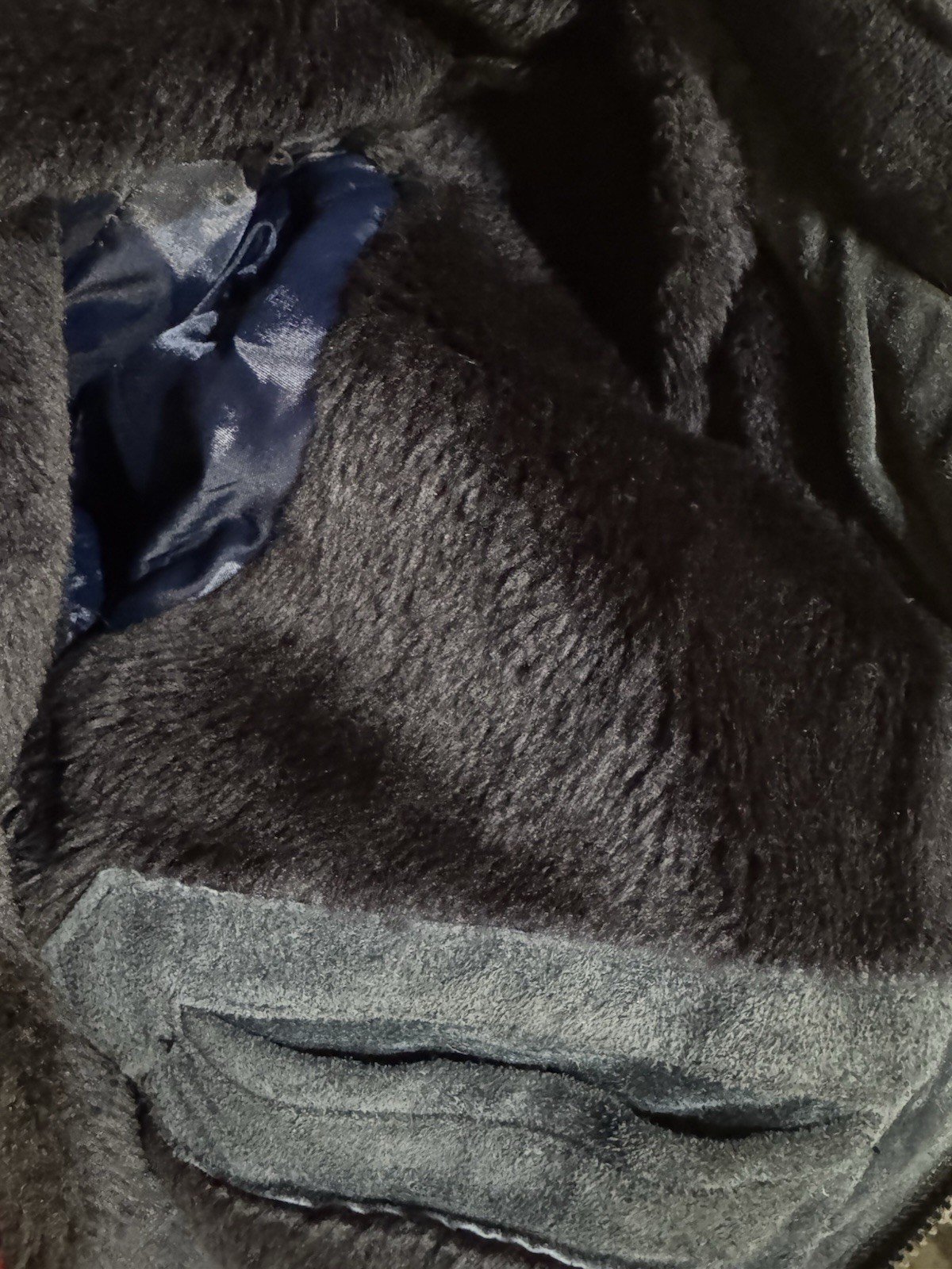 In Crowd By Celebration Jacket Dark Blue Heavy Vintage Suede Leather Sz Medium