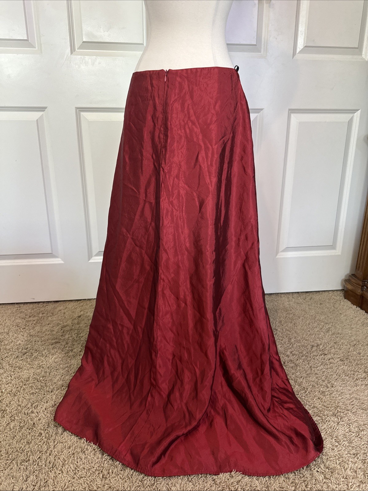 Vintage 90s Red Maxi Skirt Crimson By Lawrence Kurts Sz 10 Romantic Gothic Whims
