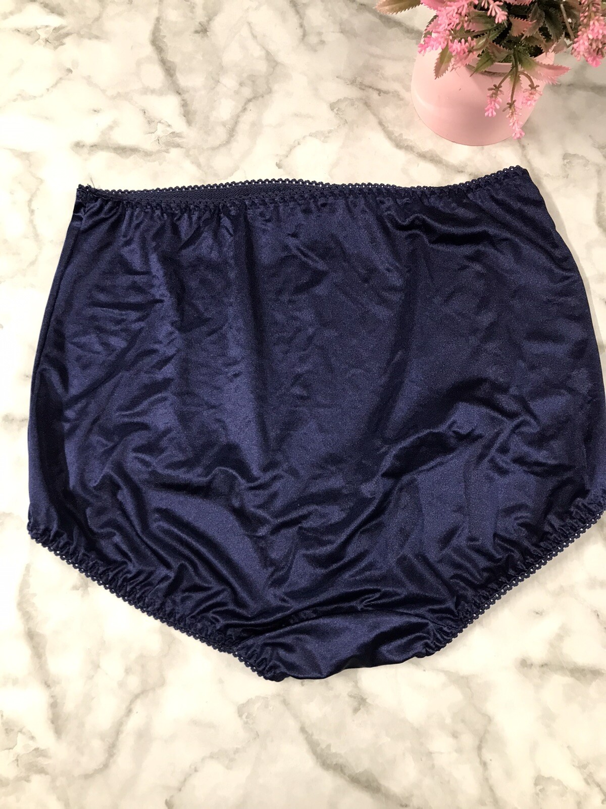 VINTAGE Vanity Fair Satin Silky BLUE Hipster Panty Second Skin 10/3XL 40301