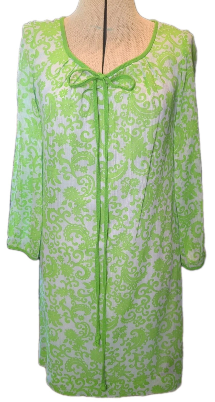 Pixie Of California By Sue Webb Vintage ’60s Ma Dress Green Paisley