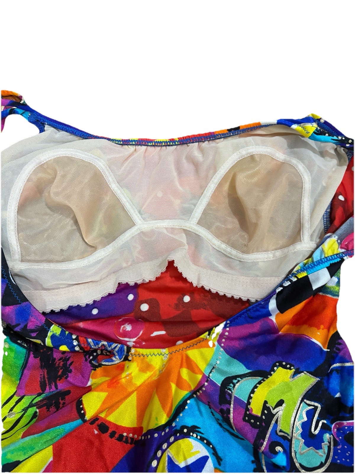Vtg 80s 90s Gottex Bathing Suit Sz 8 Bold Pattern Colorful Abstract One Piece