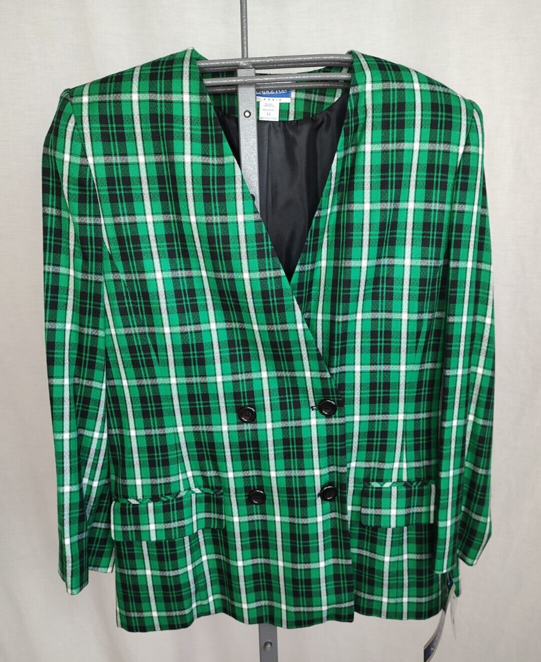 VGT 90’s Pendleton Classic Blazer Jacket Plaid Double Breasted Womens Sz 10 NOS