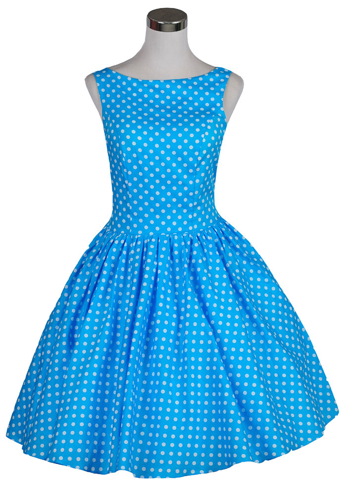 Retro Rockabilly 50s 60s Swing Vintage Dress Casual Print Floral Polka Dot Dress