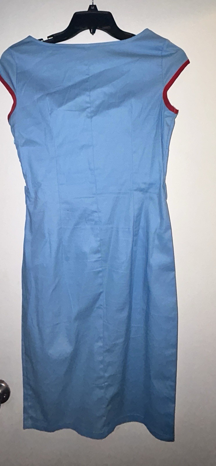 Vintage 1950 dress baby blue with red trim. Pinup girl By Lindy Pop