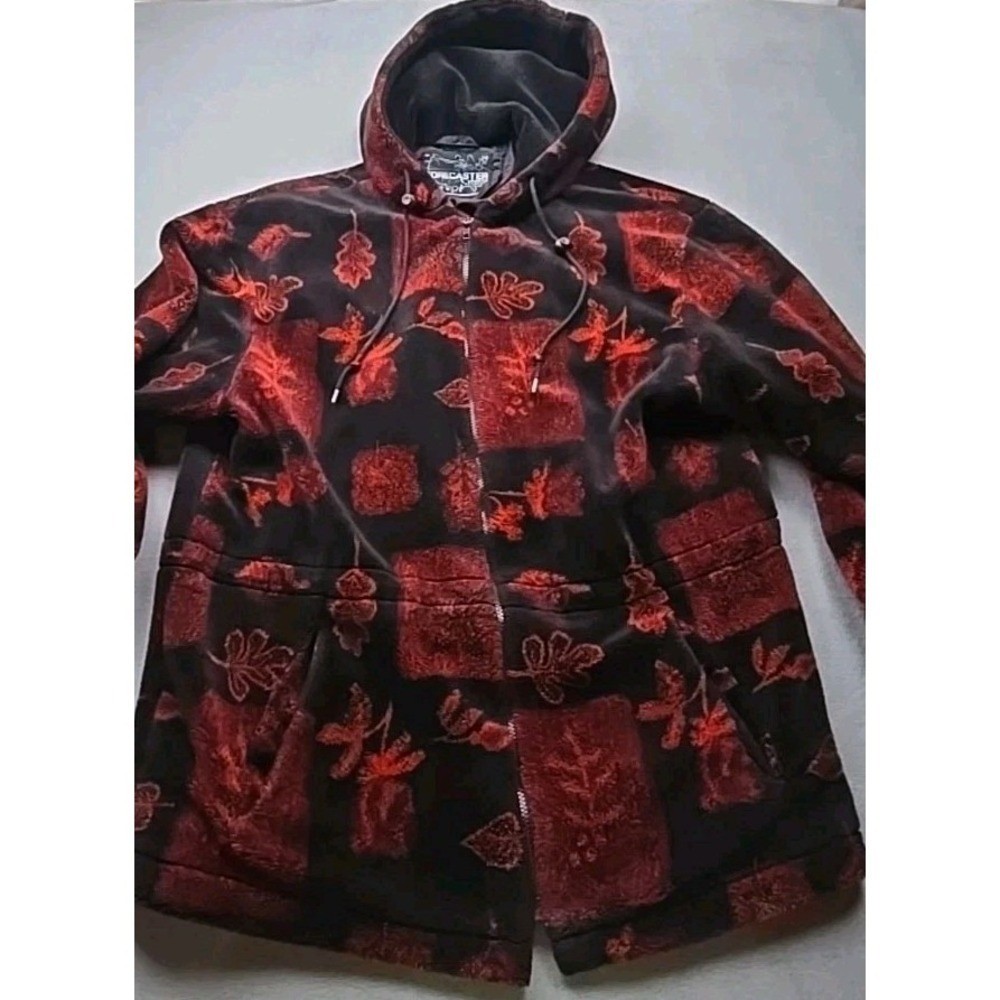 Forecaster Floral Fleece Jacket Hooded Small Full Zip Warm Cozy Vintage Women’s