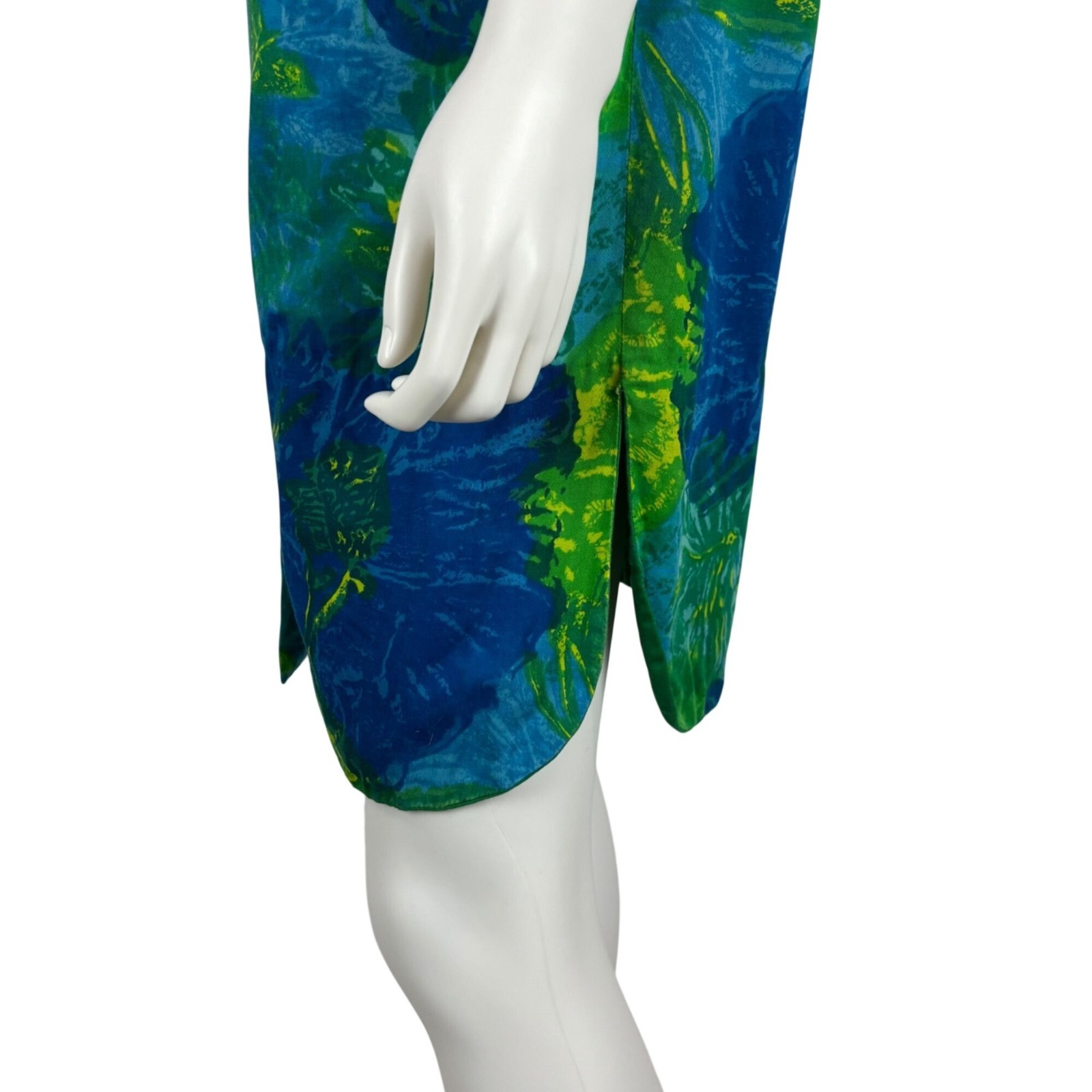 Vintage 50s Hawaiian Honeymoon Set Blue Green His & Hers Matching Dress Shirt