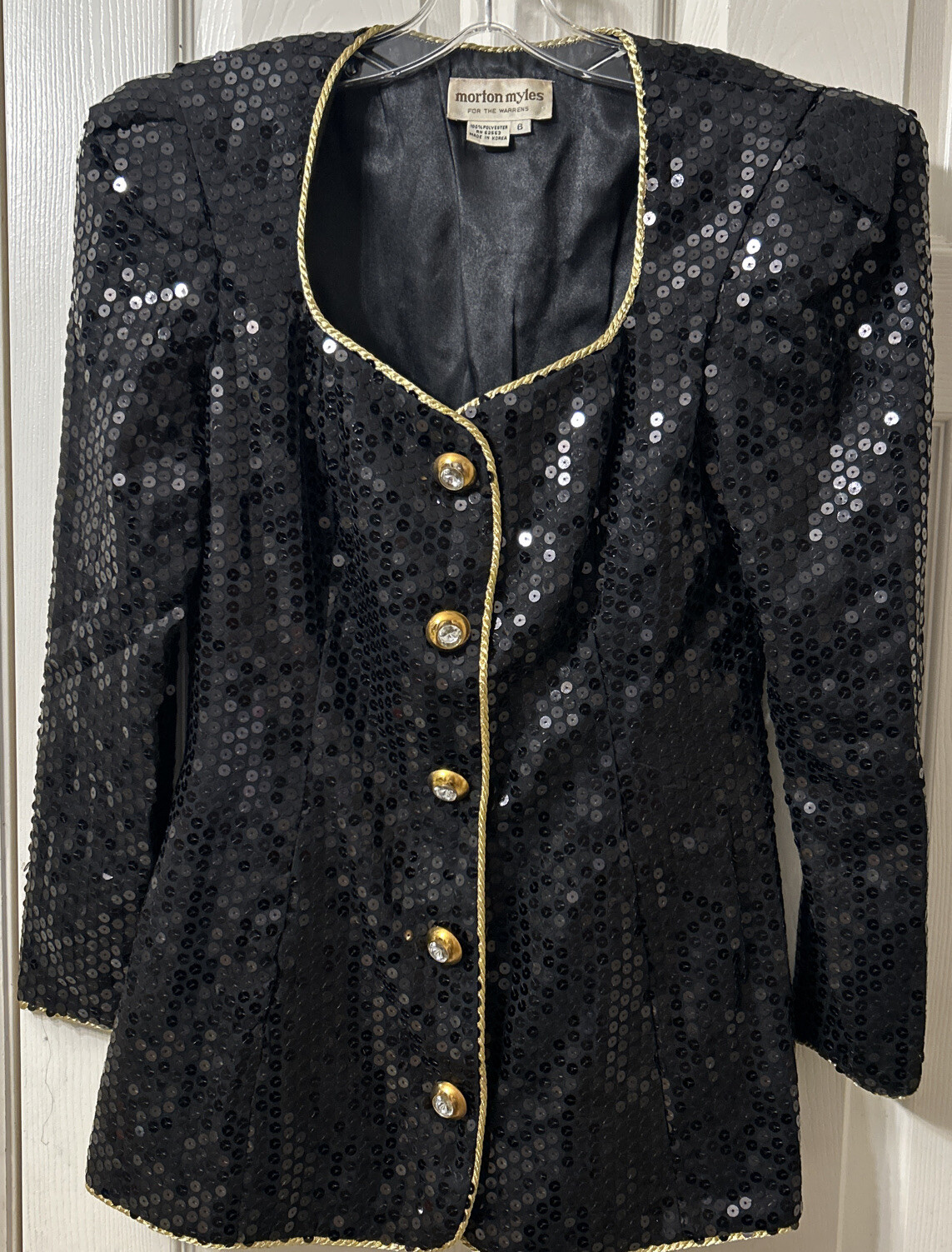 Morton Myles For The Warrens Sequined Jacket Vintage Size 6