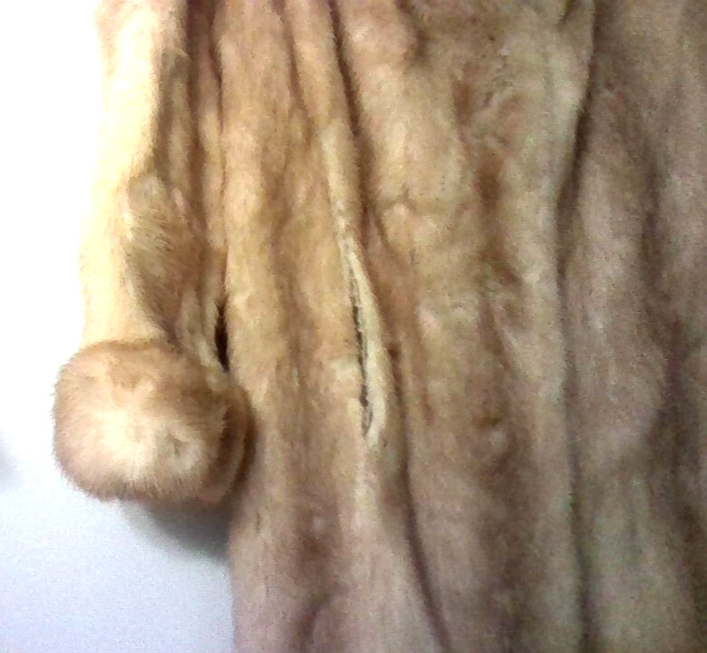 Antique 1950s Blonde Mink Coat Lined Warm Knee Length Lining Needs Some Repairs