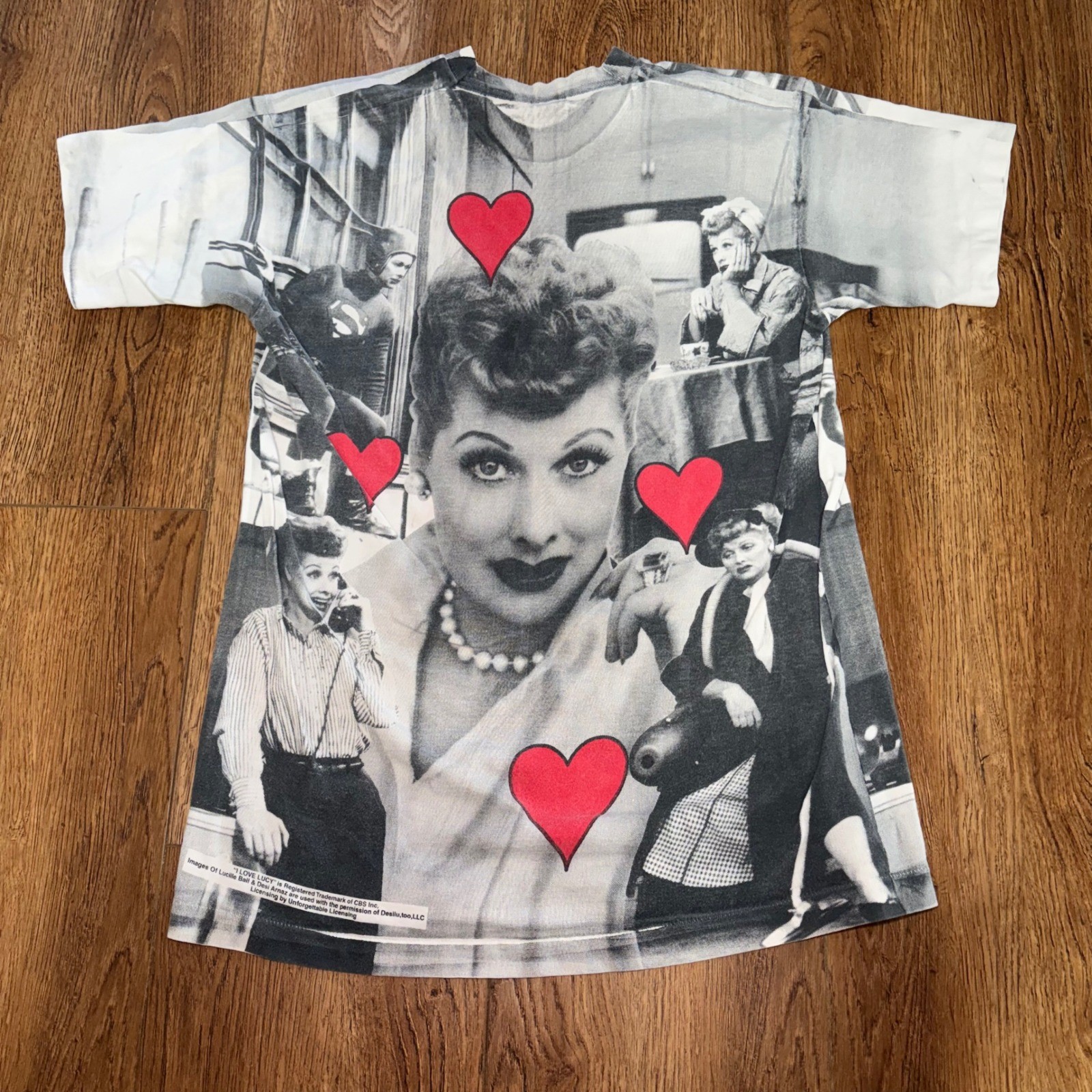 VTG I Love Lucy AOP T-Shirt Womens XL Fruit of the Loom Lucille Ball USA made