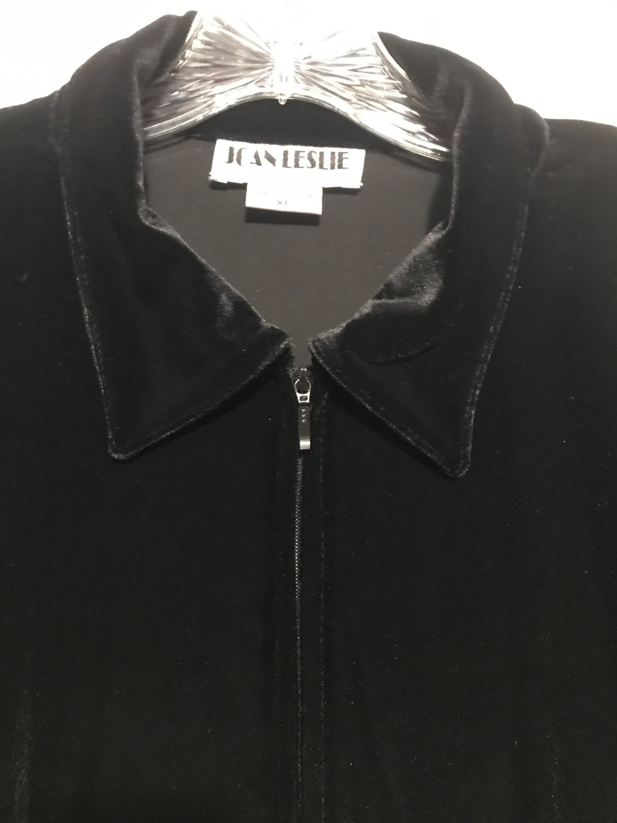 Vintage Joan Leslie Velvet 3Pc Outfit Jacket /Top Sz XL Skirt Sz L Black Leopard