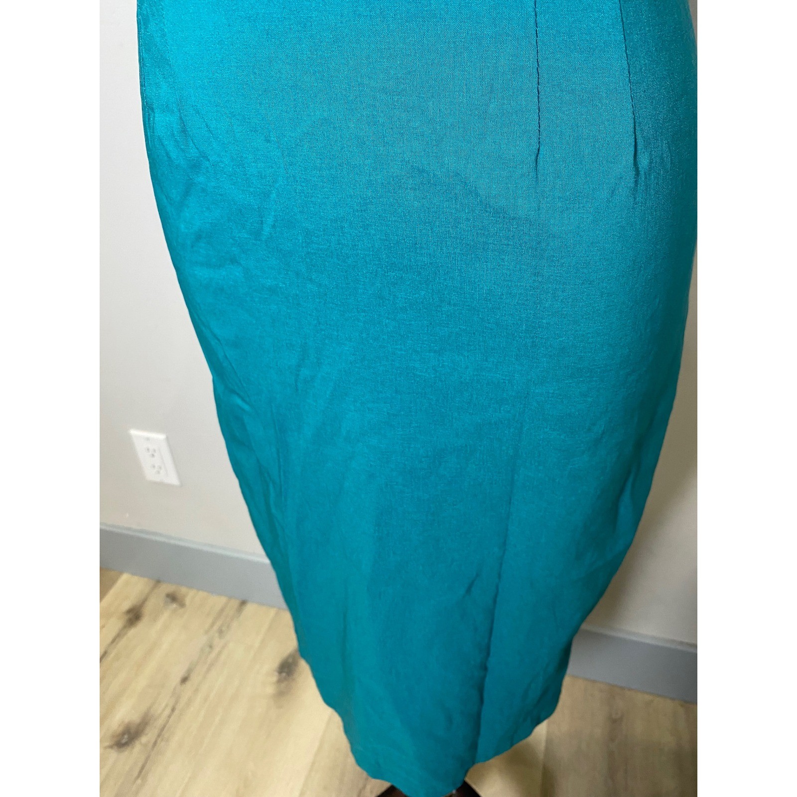 Bettie Page Las Vegas Vintage 60s Style Teal Wiggle Pencil Dress Turquoise S