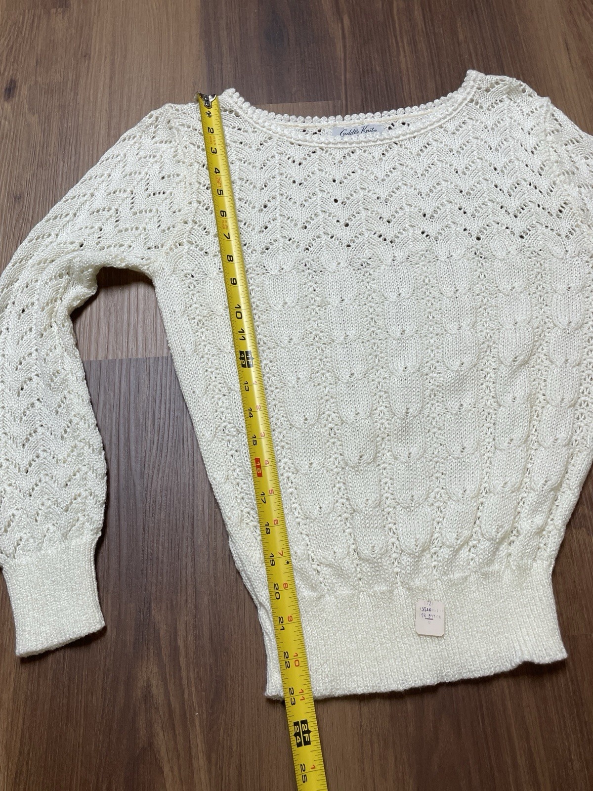 Vintage 80s NWT Cuddle Knit White Hollow-out Lightweight Sweater