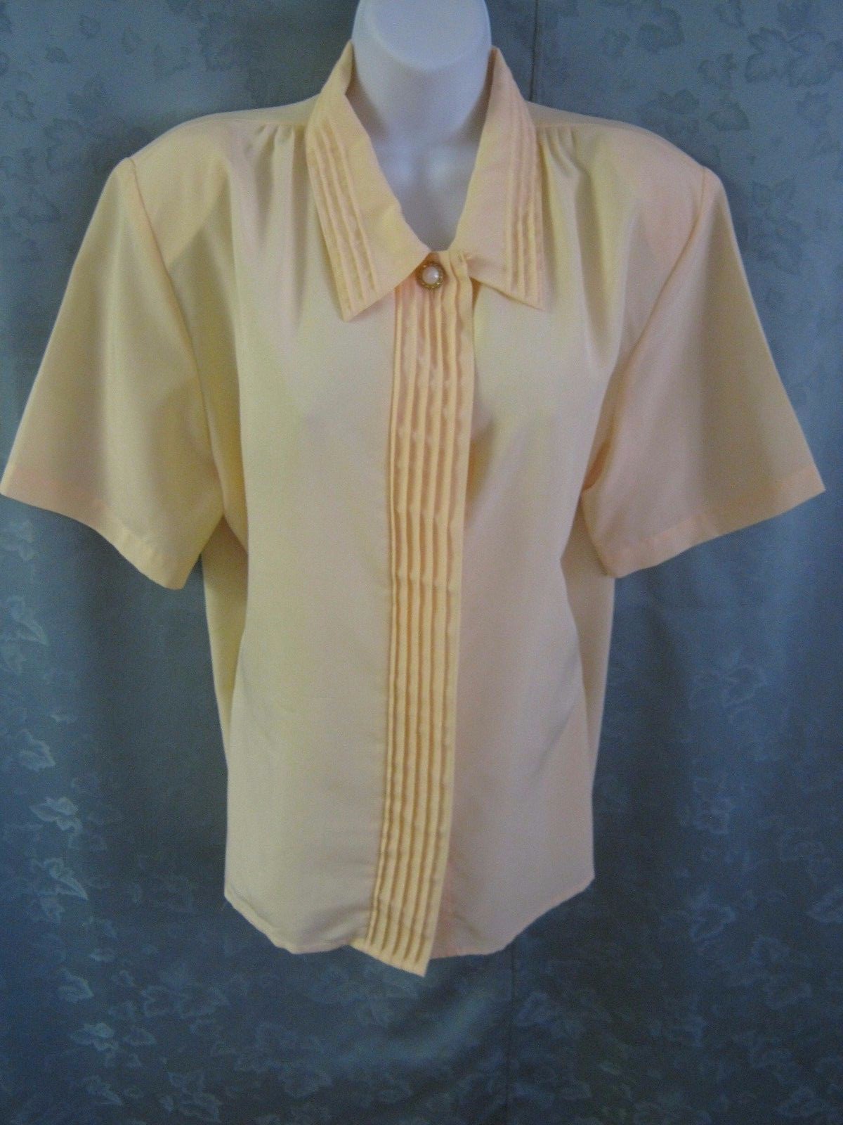 Vintage Hill & Archer Blouse Size 14 Pintuck Pleated Front Dressy Career Top